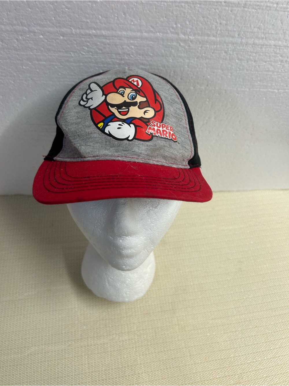 Nintendo Kids Red & Gray Cap with Mario Graphic